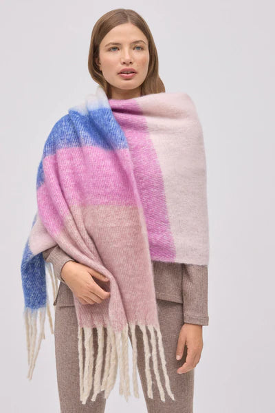 Écharpe à rayures rose