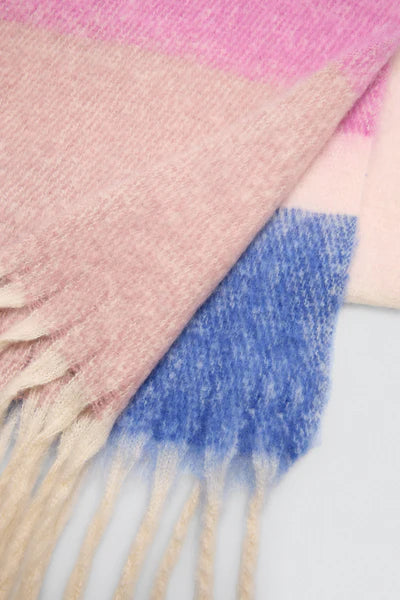 Écharpe à rayures rose