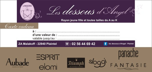 Carte cadeaux Les dessous d'Angel