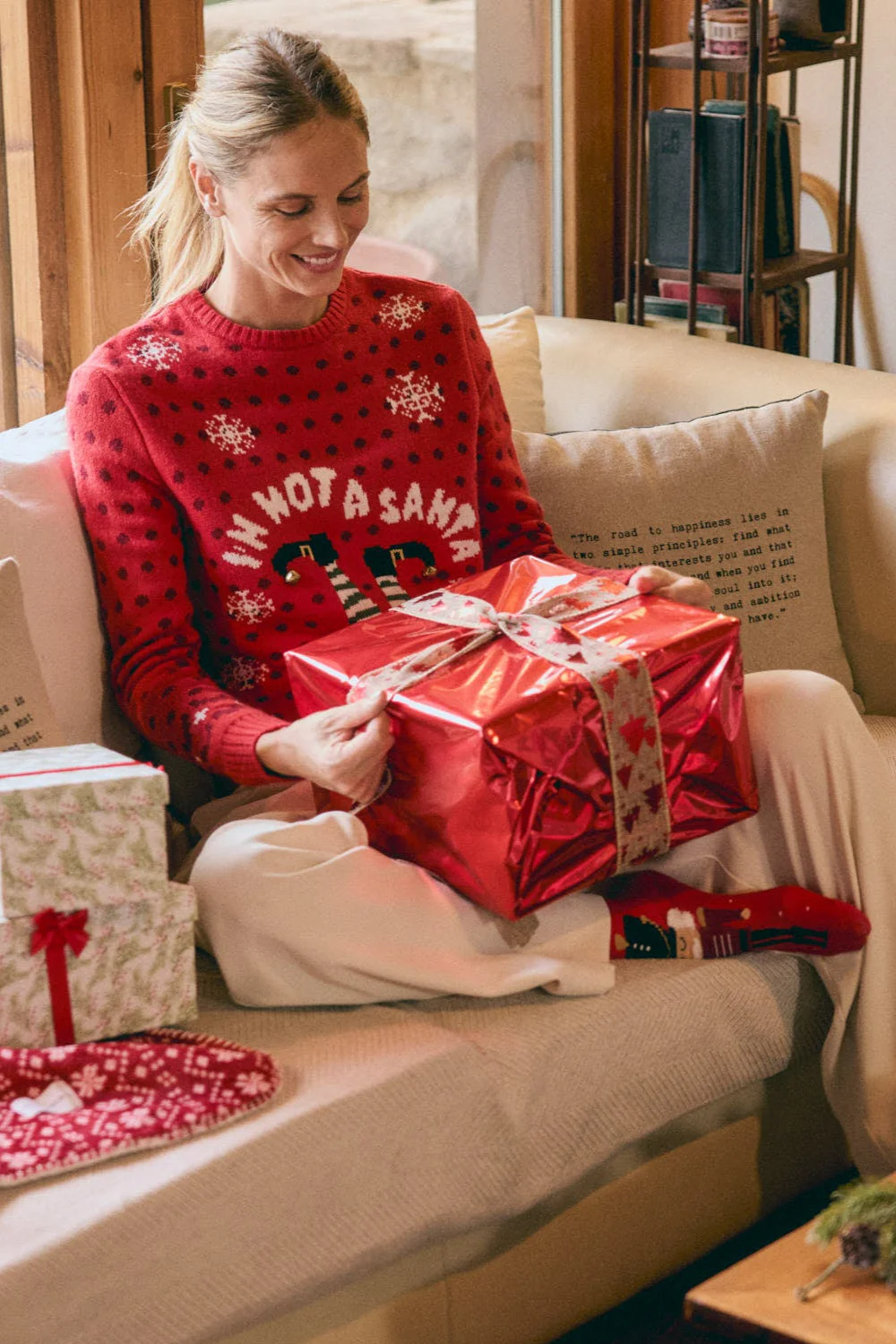 Pull de Noël pour femme avec imprimé