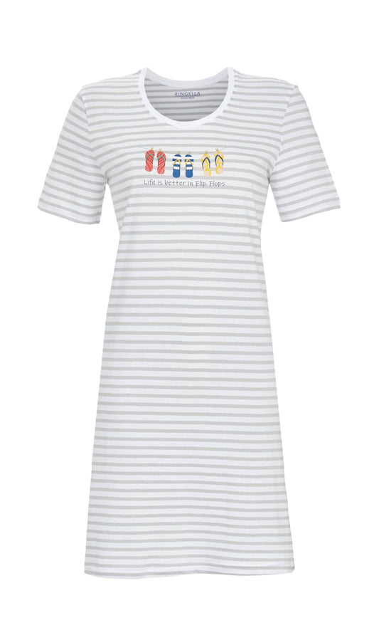 chemise de nuit à manches courtes tong